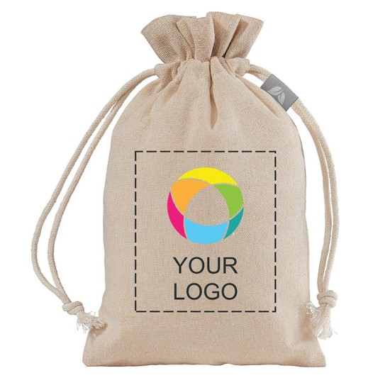 Small Cotton Blend Drawstring Bag