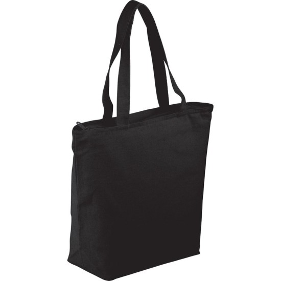 Zippered Cotton Tote Bag